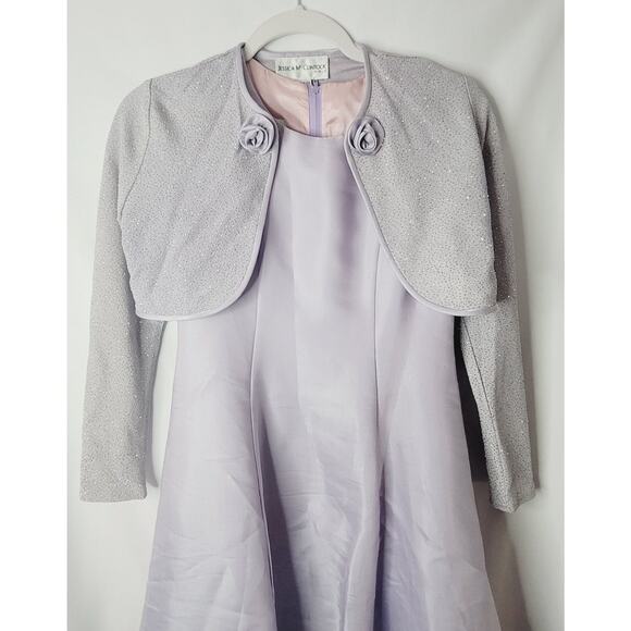 Jessica McClintock- Girl's formal Dress with Cardigan- Purple- size 10 - Picture 2 of 10
